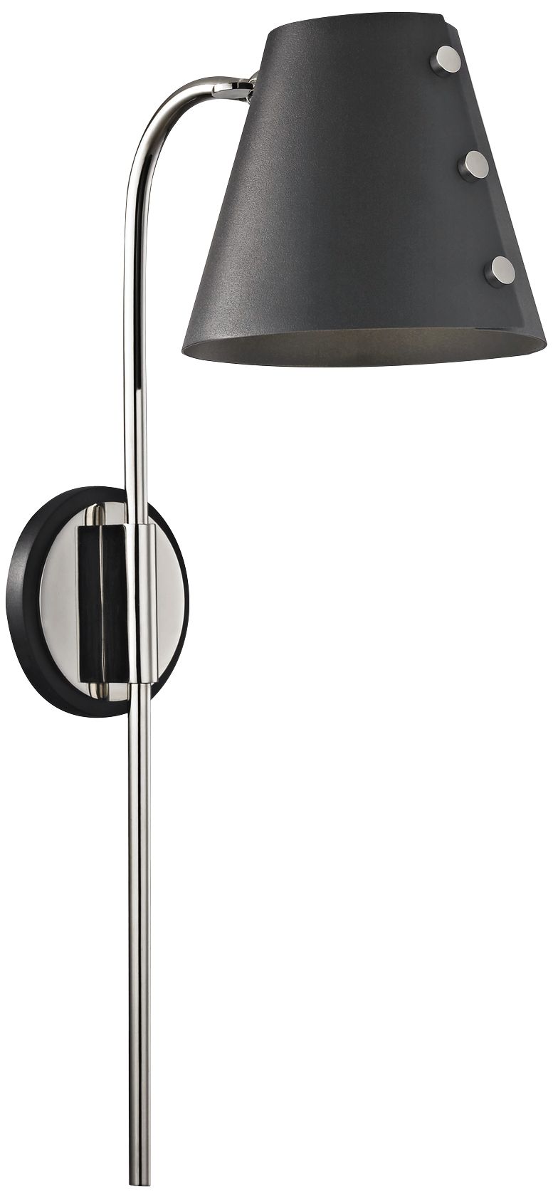 Mitzi Meta Polished Nickel and Black LED Swing Arm Wall Lamp