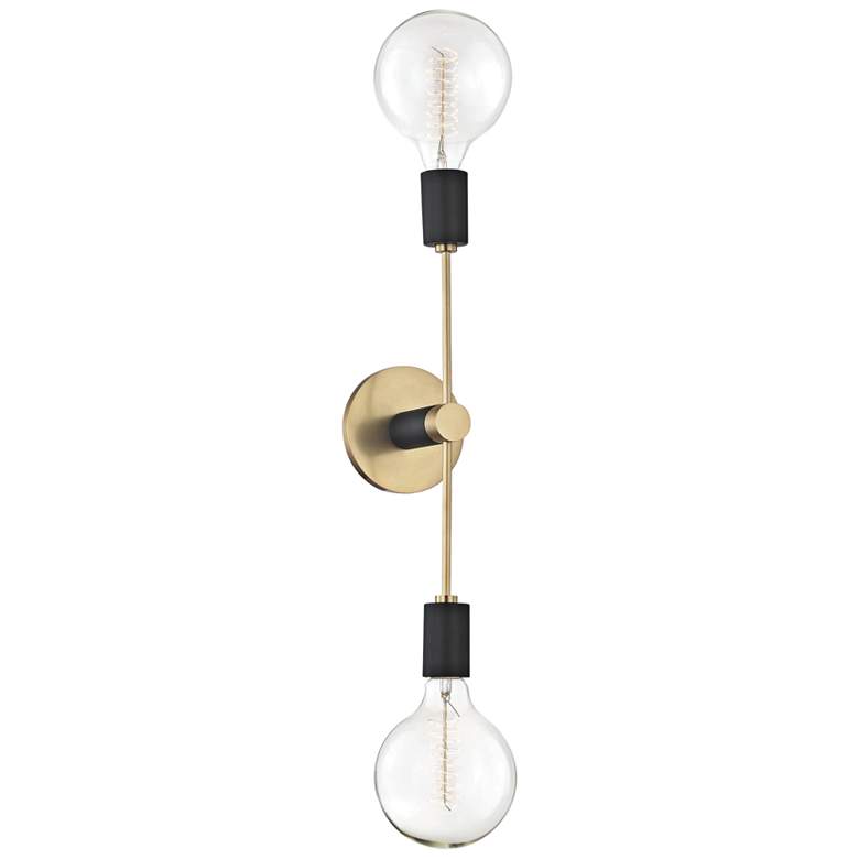 Image 2 Mitzi Astrid 18" High Aged Brass 2-Light Wall Sconce