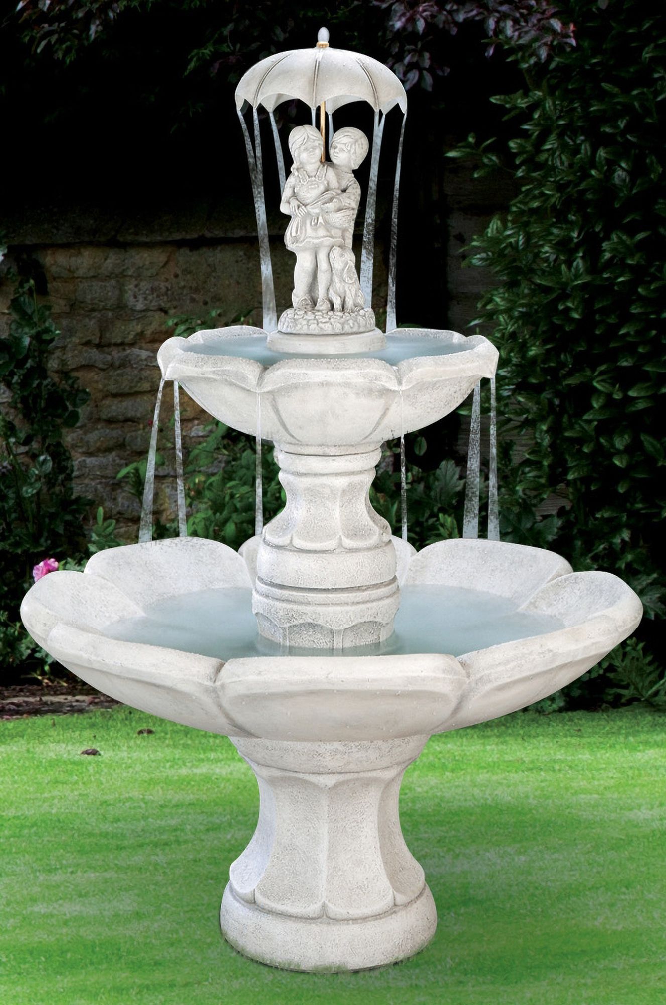 Henri Studio April Showers 73"H Pompeii Ash Outdoor Fountain