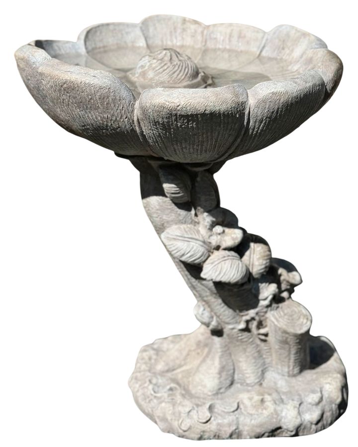 Buttercup 21" High Sorrento Sandstone Outdoor Birdbath
