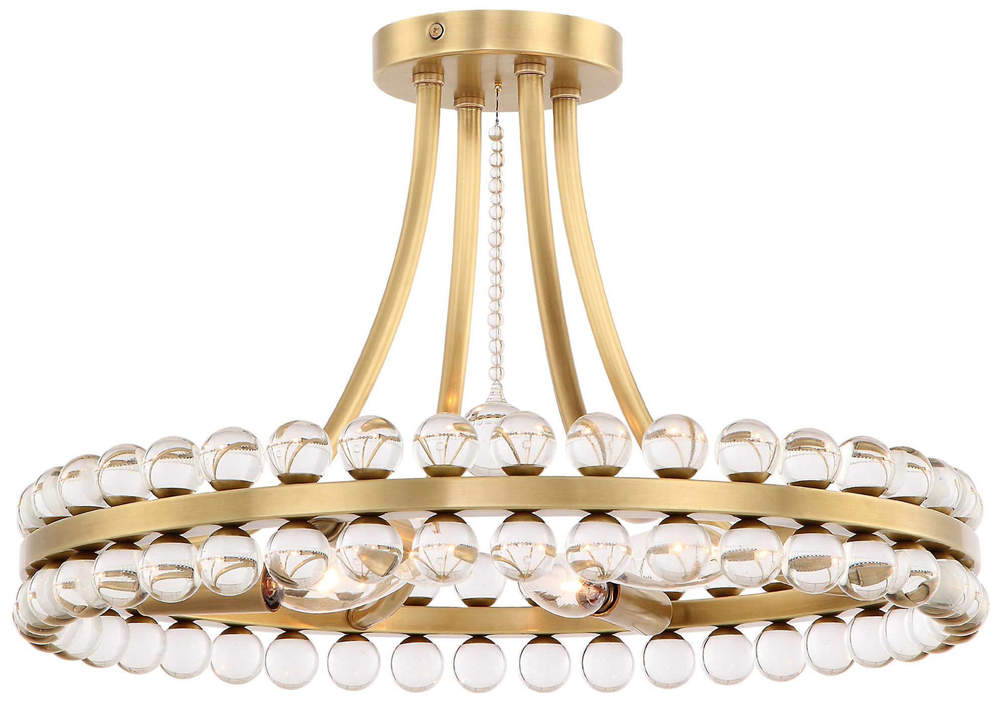 Crystorama Clover 18" Wide Aged Brass Ceiling Light