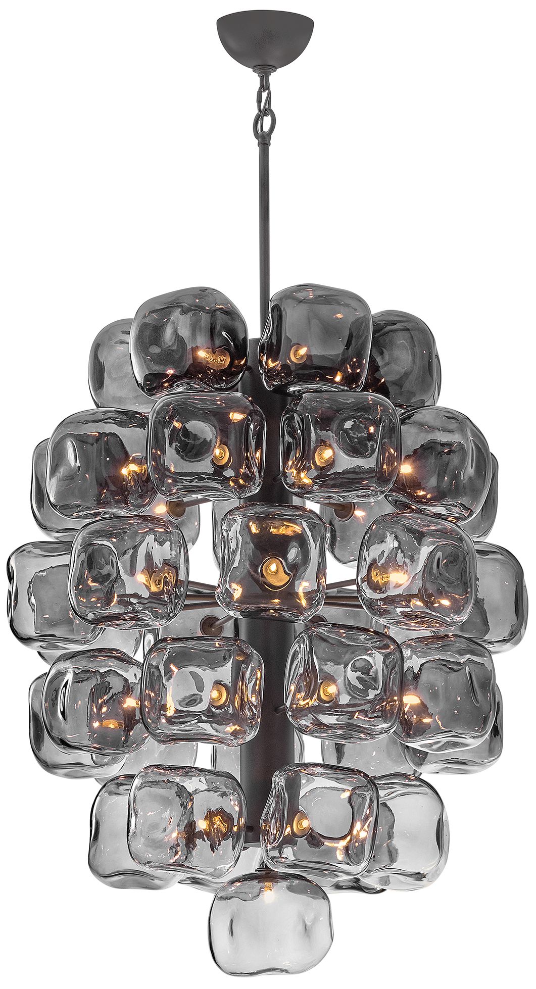Hinkley Fredrick Ramond Perriand Medium Chandelier 30" Brushed Graphite In Black