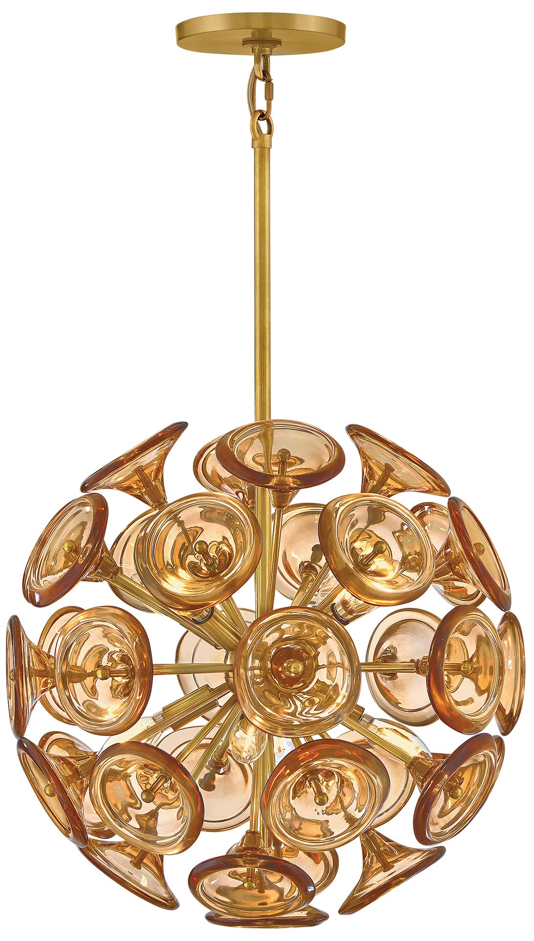 Hinkley Fredrick Ramond Maya Large Pendant 19.75" Unlacquered Brass In Gold
