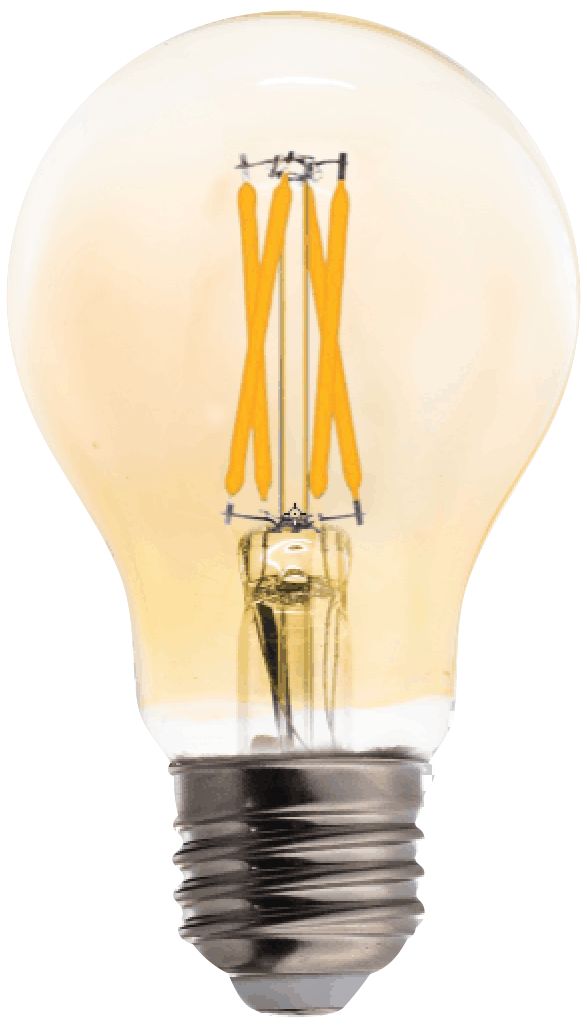 40W Equivalent Amber 4W LED Filament A19 Standard Bulb
