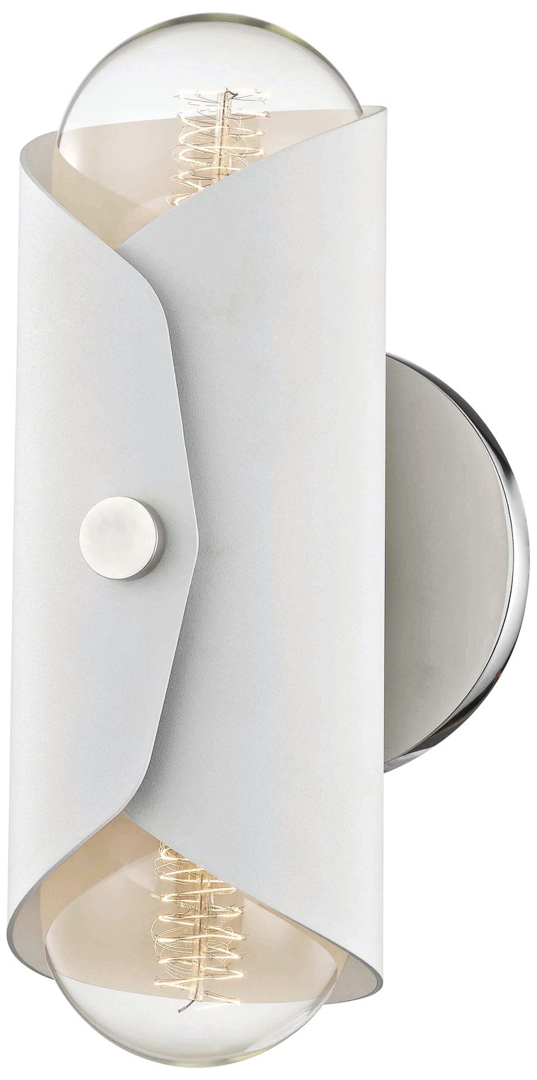 Mitzi Immo 11" High Nickel and White 2-Light Wall Sconce