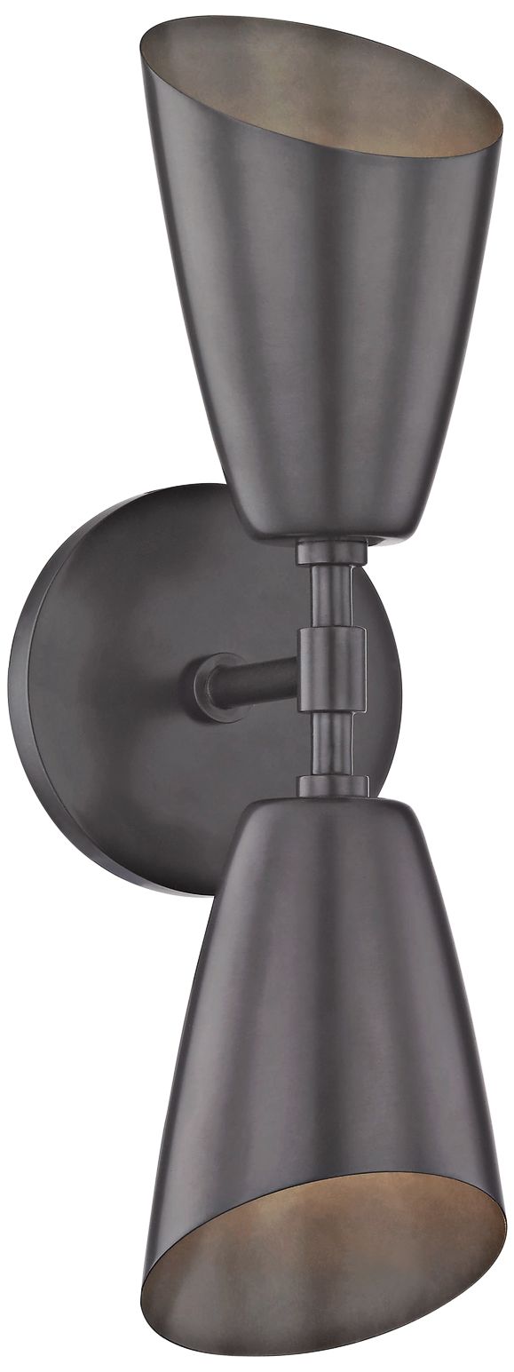 Mitzi Kai 15" High Old Bronze 2-Light LED Wall Sconce