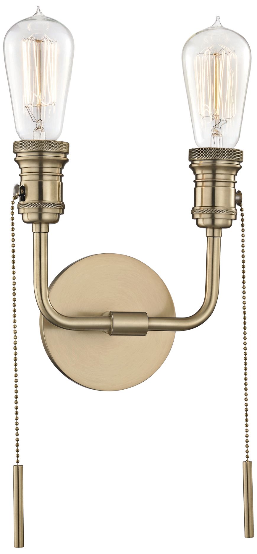 Lexi 12 1/4" High Aged Brass 2Light Pull Chain Wall Sconce 46E27