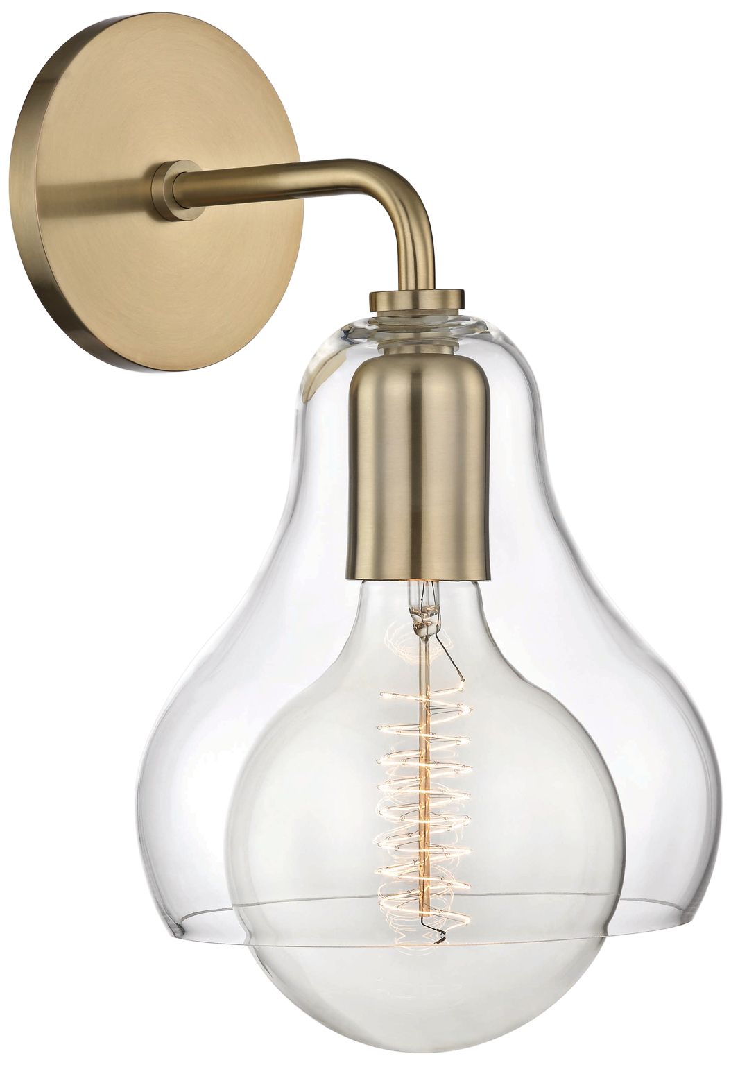 Mitzi Sadie 12 3/4" High Aged Brass Wall Sconce