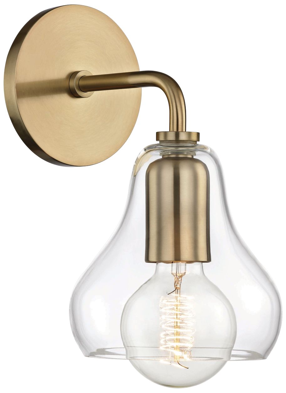 Mitzi Sadie 10 1/2" High Aged Brass Wall Sconce