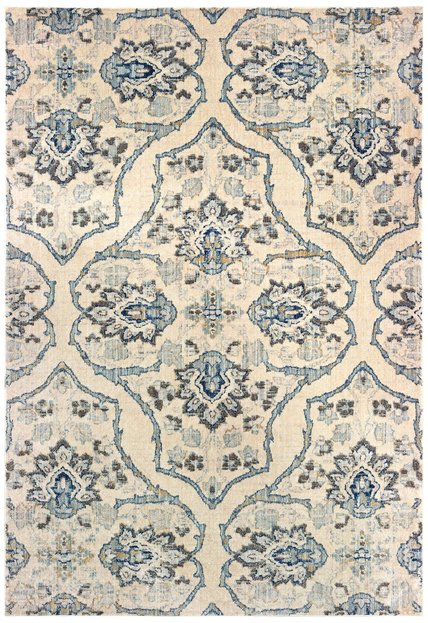 Pandora 5502W Ivory and Blue Area Rug 