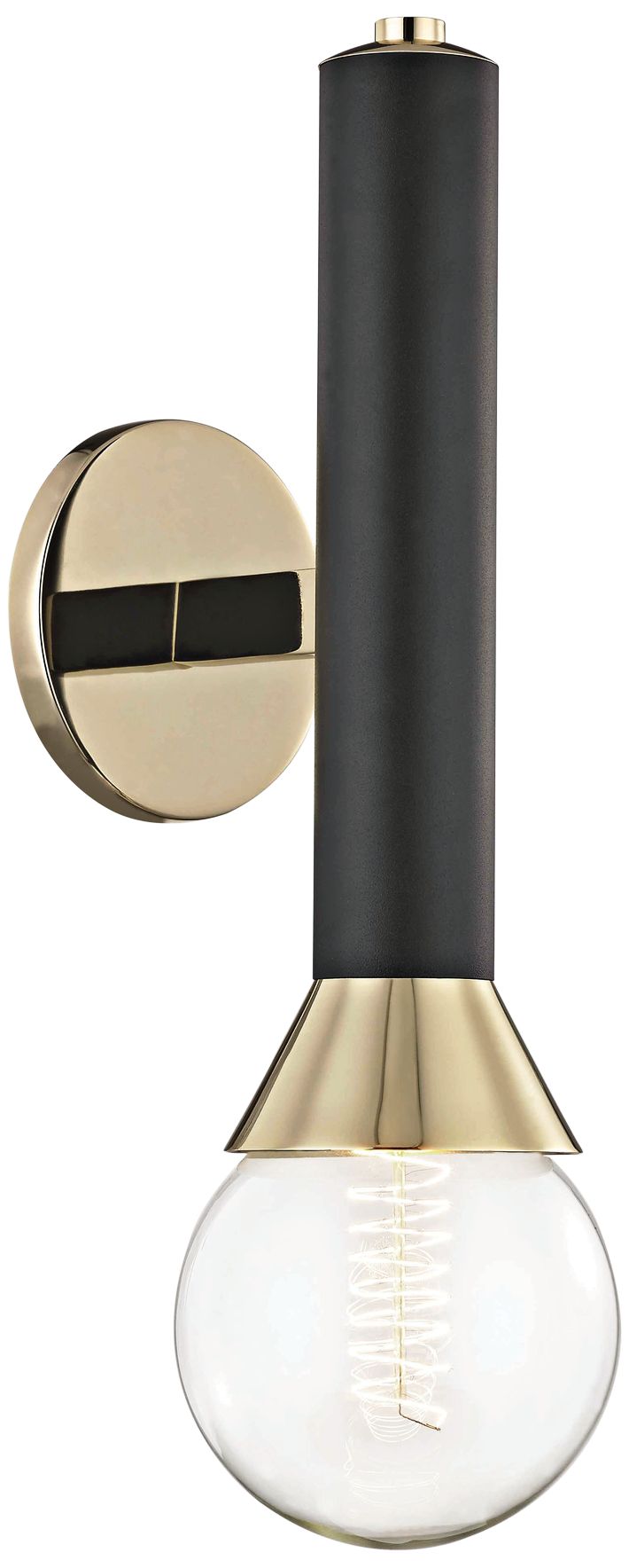 Mitzi Via 17 1/2" High Polished Brass and Black Wall Sconce 46F47