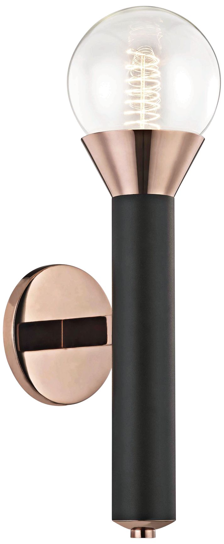 Mitzi Via 17 1/2"H Polished Copper and Black Wall Sconce 46F50