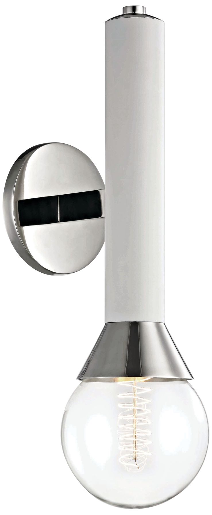 Mitzi Via 17 1/2"H Polished Nickel and White Wall Sconce