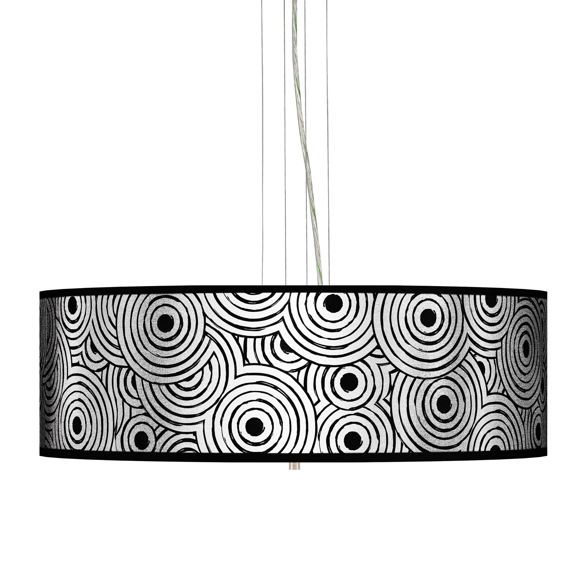 Circle Daze Silver Metallic 24" W Pendant Chandelier