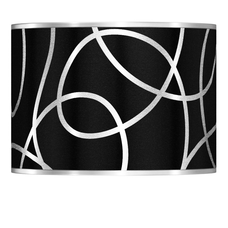 Abstract Silver Metallic Giclee Lamp Shade 13.5x13.5x10 (Spider)