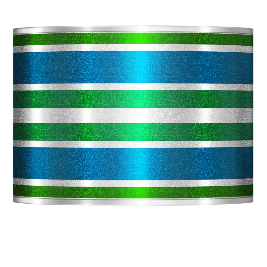 Multi Color Stripes Silver Metallic Shade 13.5x13.5x10 (Spider)