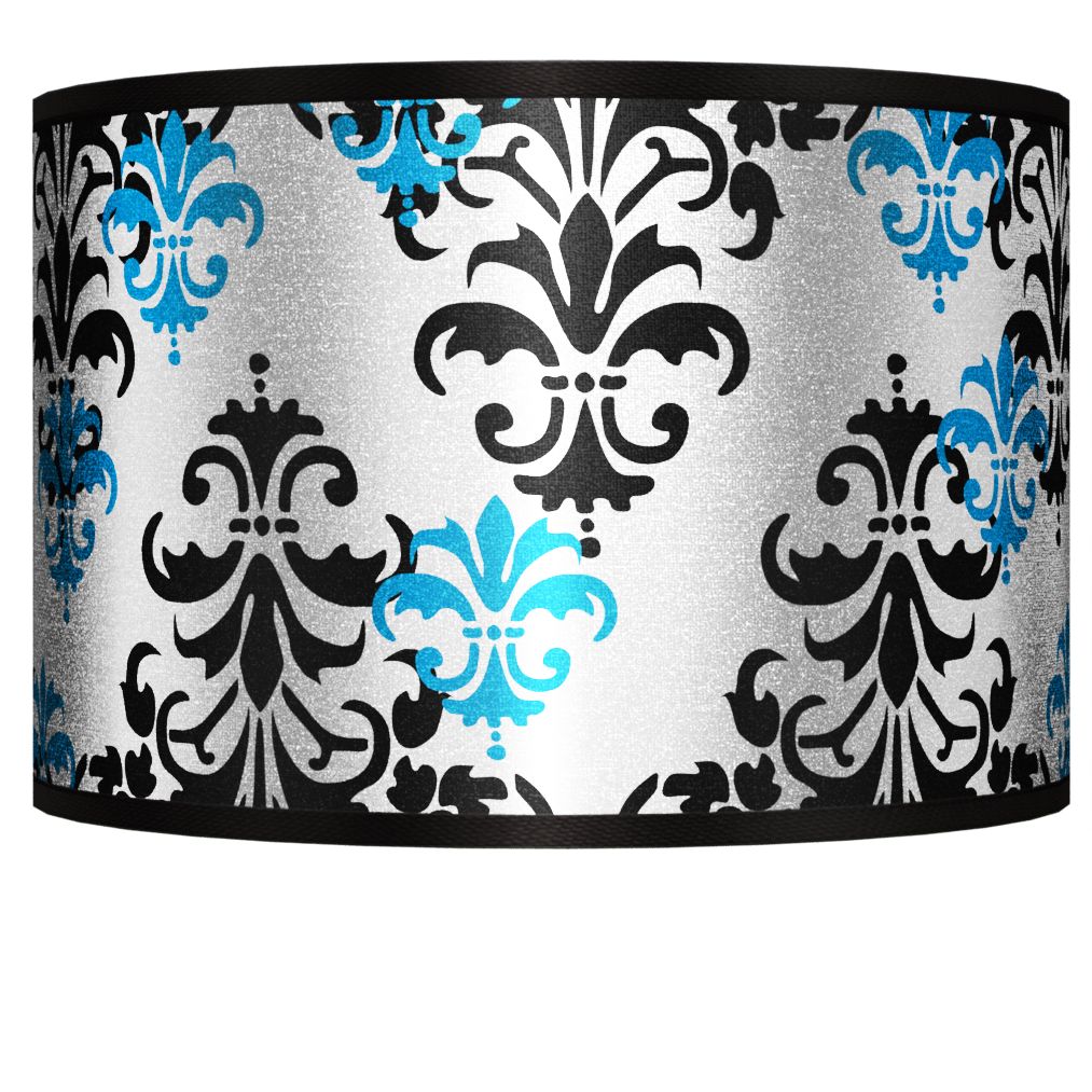 Damask Shadow Silver Metallic Giclee Shade 12x12x8.5 (Spider)