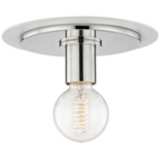 Mitzi Milo 9&quot; Wide Polished Nickel and White Ceiling Light