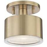 Mitzi Nora 5 1/4&quot; Wide Aged Brass LED Ceiling Light
