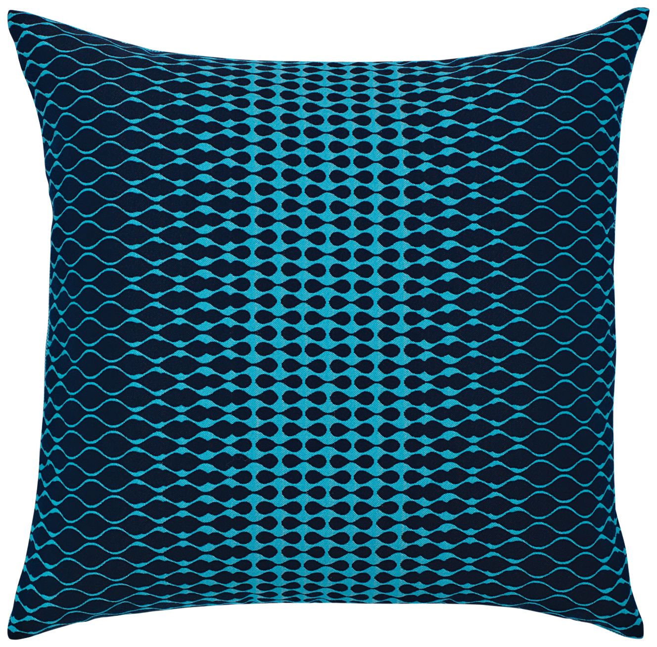 Optic Azure Blue 20" Square Indoor-Outdoor Decorative Pillow