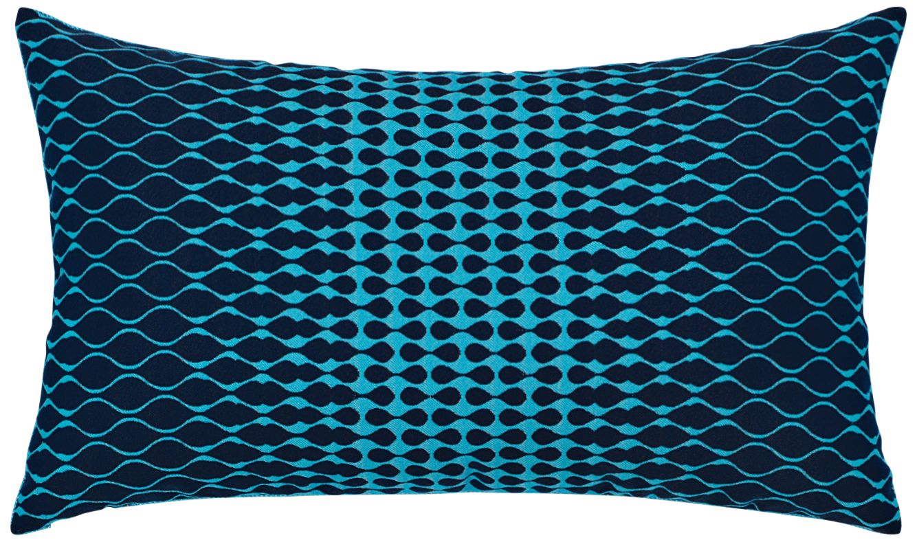Optic Azure Blue 20" x 12" Lumbar Indoor-Outdoor Pillow