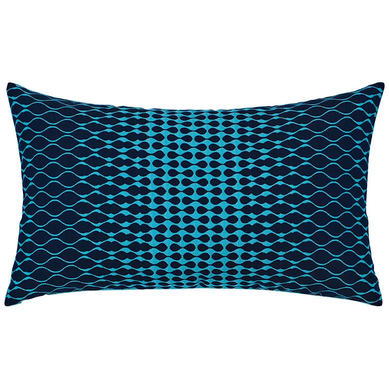 Optic Azure Blue 20&quot; x 12&quot; Lumbar Indoor-Outdoor Pillow
