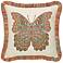 Mariposa Coral Fringed 20" Square Indoor-Outdoor Pillow