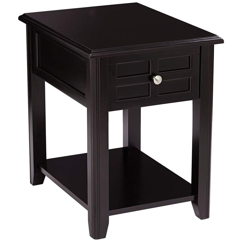 Carrier 18&quot; Wide Dark Espresso 1-Drawer Chairside End Table
