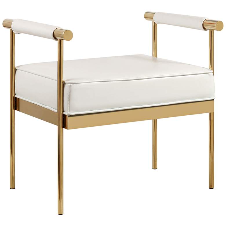Diva White Faux Leather Bench