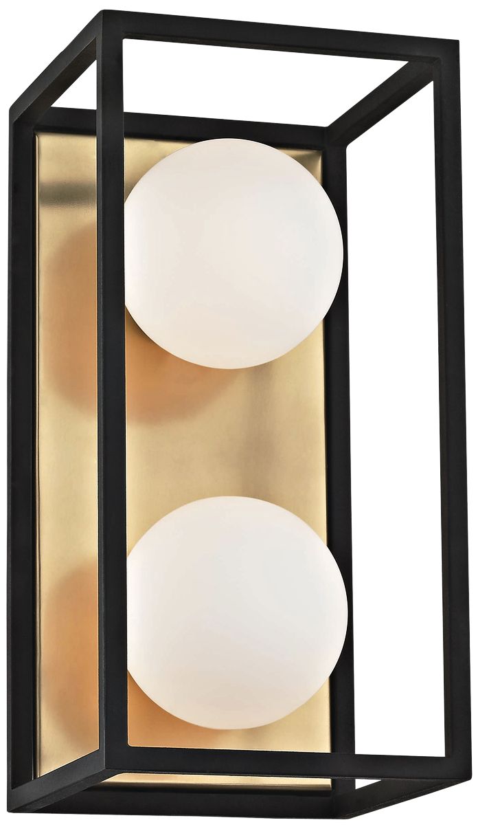 Mitzi Aira 5" High Aged Brass 2-Light LED Wall Sconce