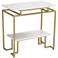 Vendar 24" Wide Marble and Gold 2-Level Modern Accent Table