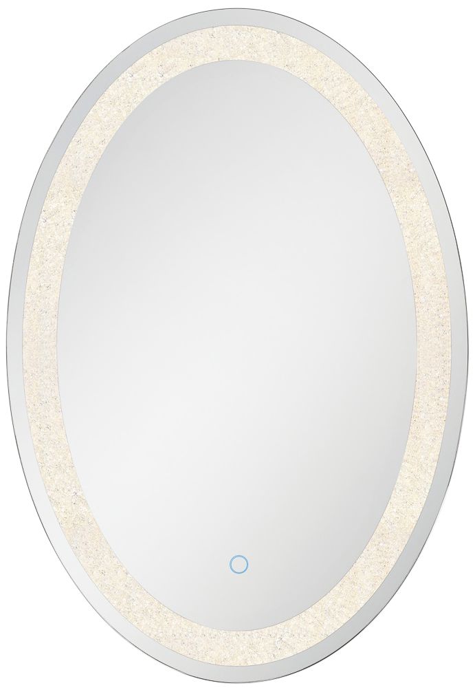 Back-Lit Chrome 23 3/4" x 31 1/2" Oval LED Wall Mirror