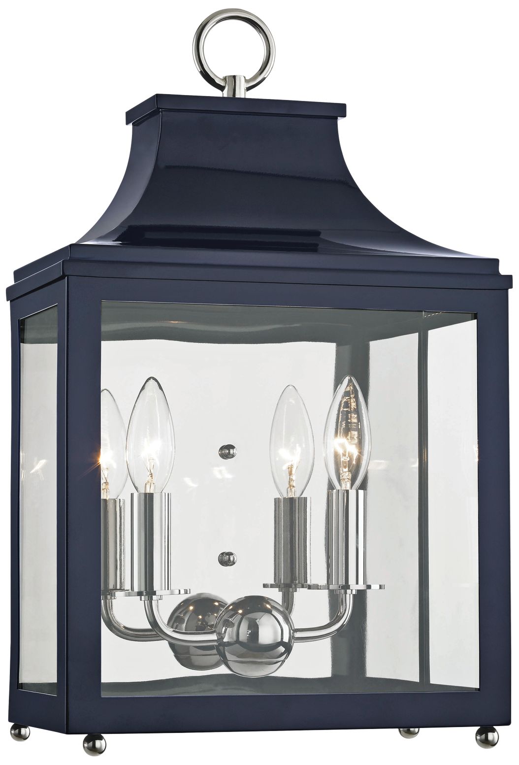 Mitzi Leigh 18 1/2" High Nickel and Navy 2-Light Wall Sconce