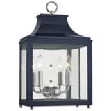 Mitzi Leigh 18 1/2&quot; High Nickel and Navy 2-Light Wall Sconce