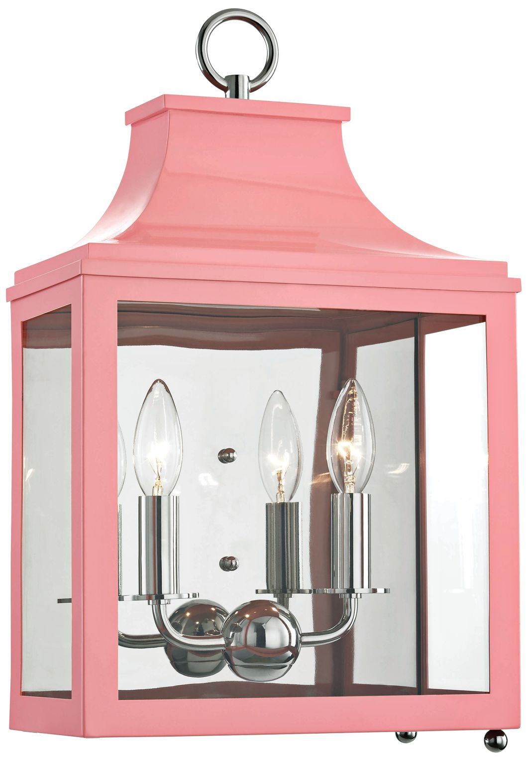 Mitzi Leigh 18 1/2" High Nickel and Pink 2-Light Wall Sconce