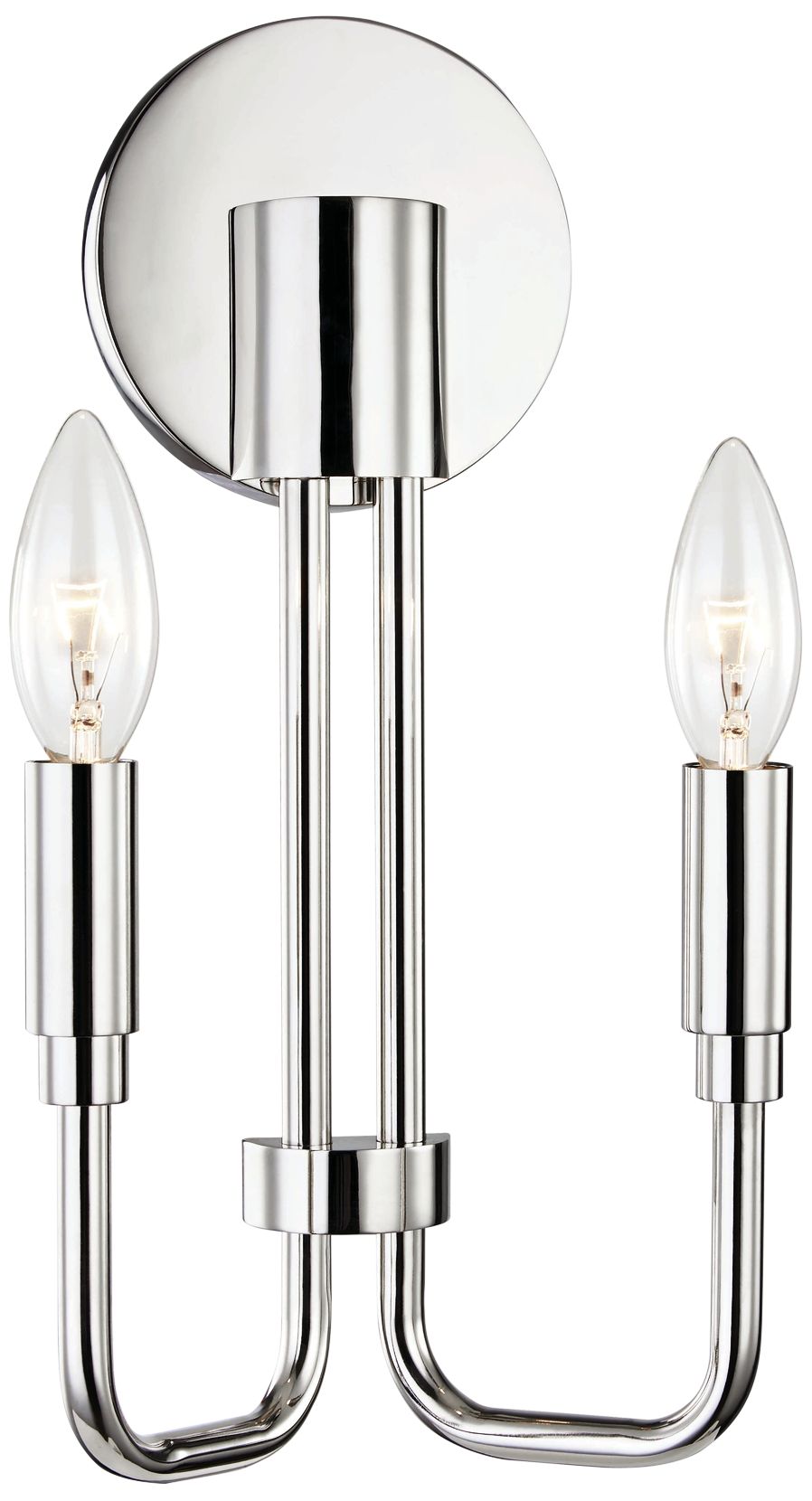 Mitzi Brigitte 12 1/2"H Polished Nickel 2-Light Wall Sconce