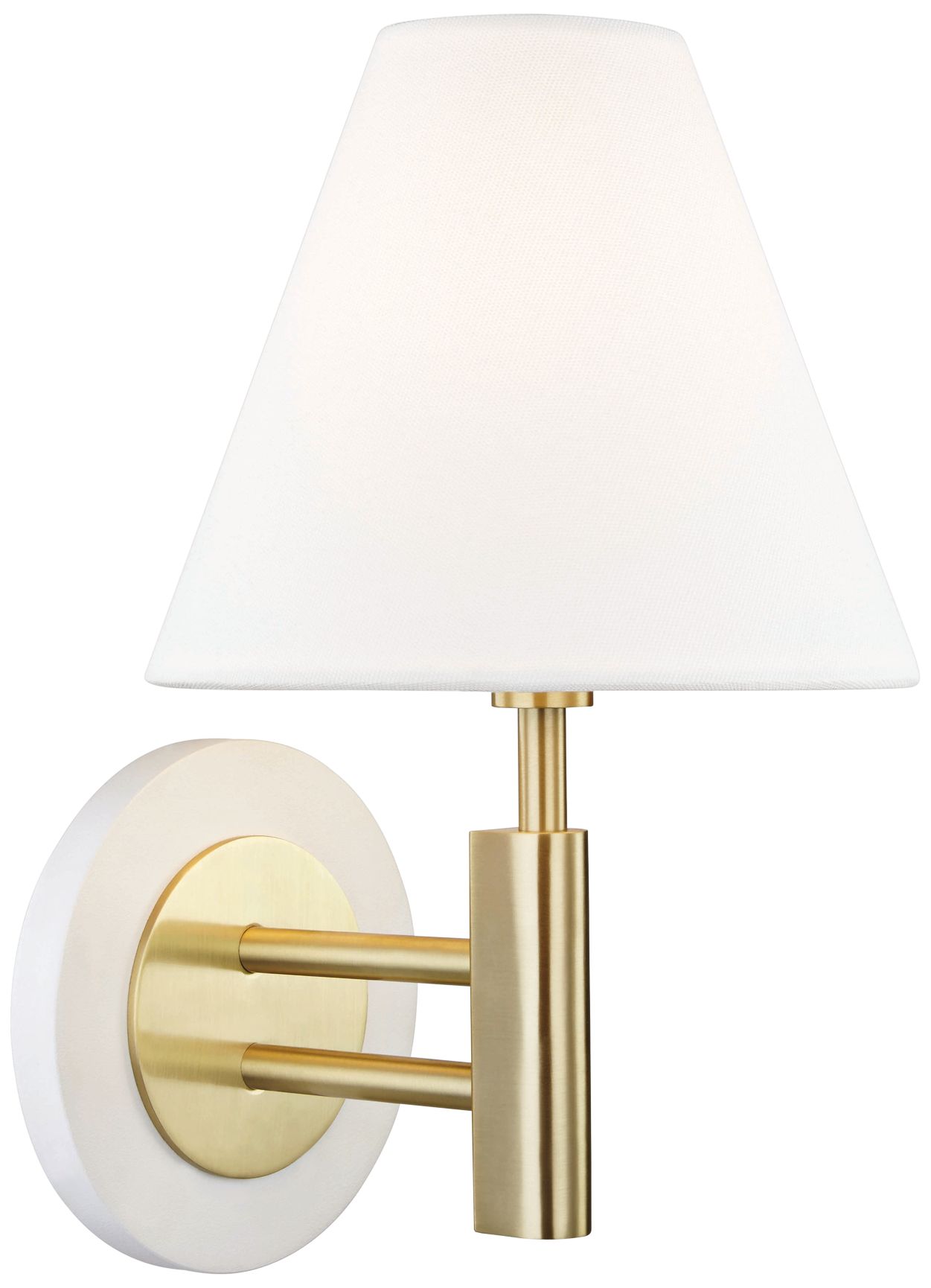Mitzi Robbie 12" High Aged Brass and White Wall Sconce