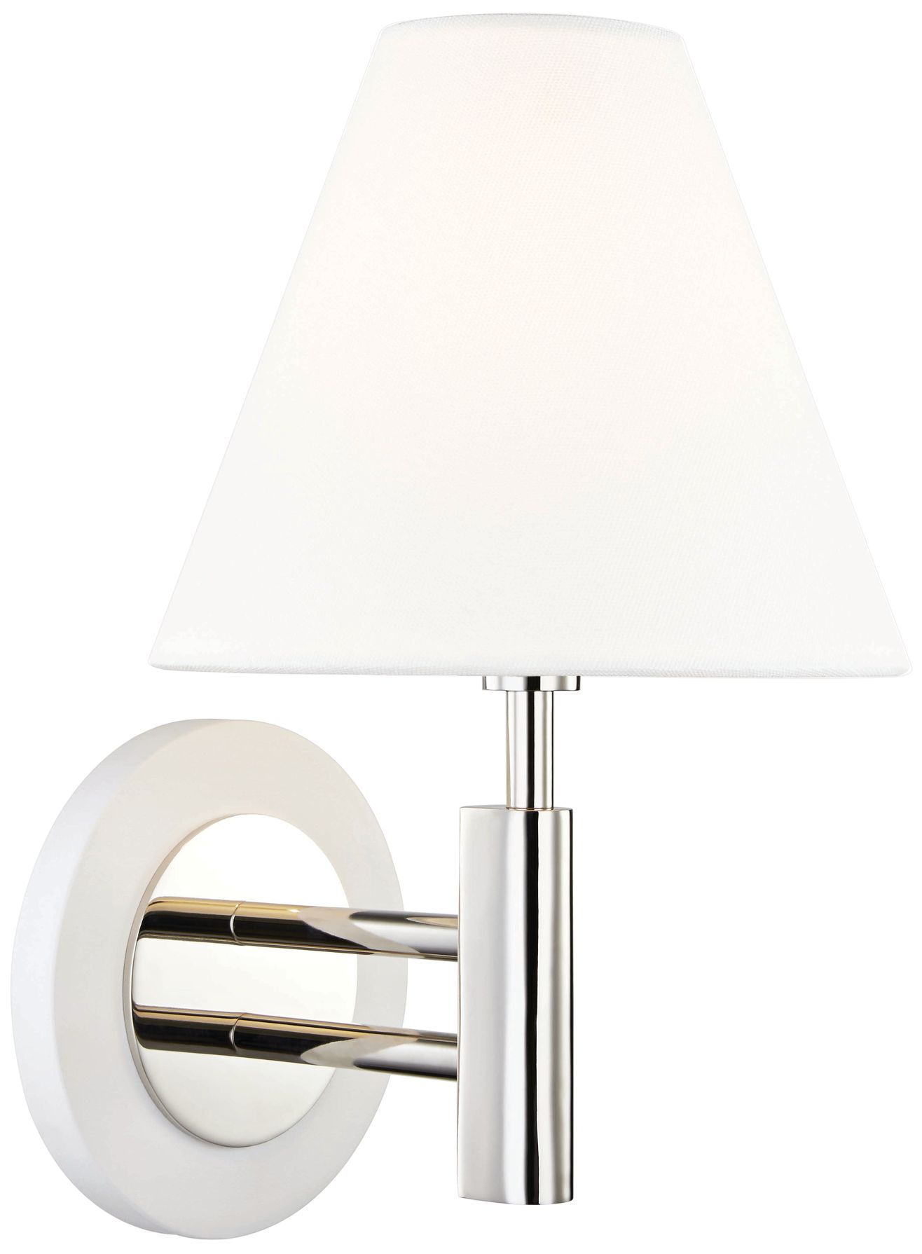 Mitzi Robbie 12" High Polished Nickel and White Wall Sconce