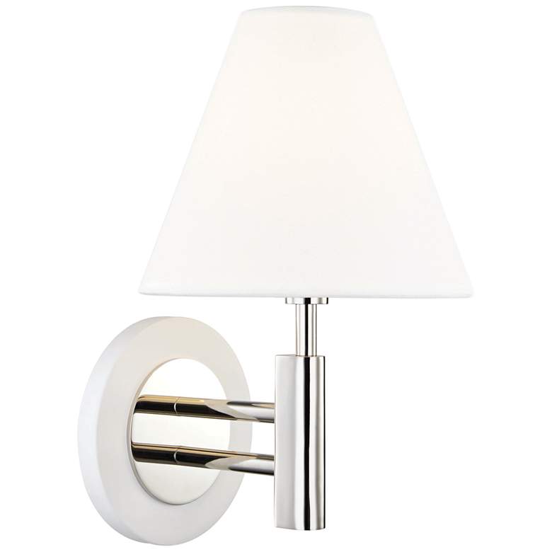 Mitzi Robbie 12&quot; High Polished Nickel and White Wall Sconce