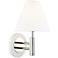 Mitzi Robbie 12" High Polished Nickel and White Wall Sconce
