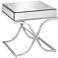 Desiree 23 1/2" Wide Silver Mirror Top and Chrome End Table