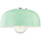Mitzi Avery 14&quot;W Polished Nickel Ceiling Light w/ Mint Shade