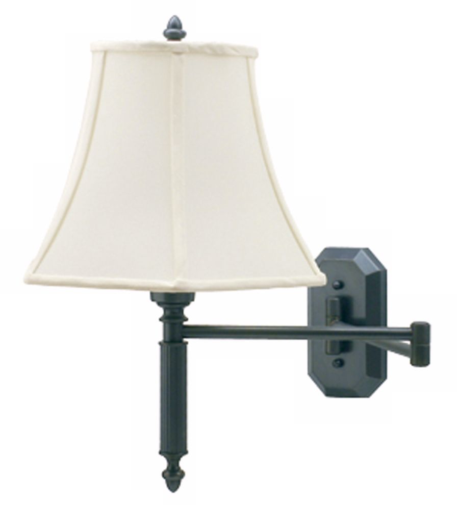 Bronze Octagon Backplate Swing Arm Plug-In Wall Lamp