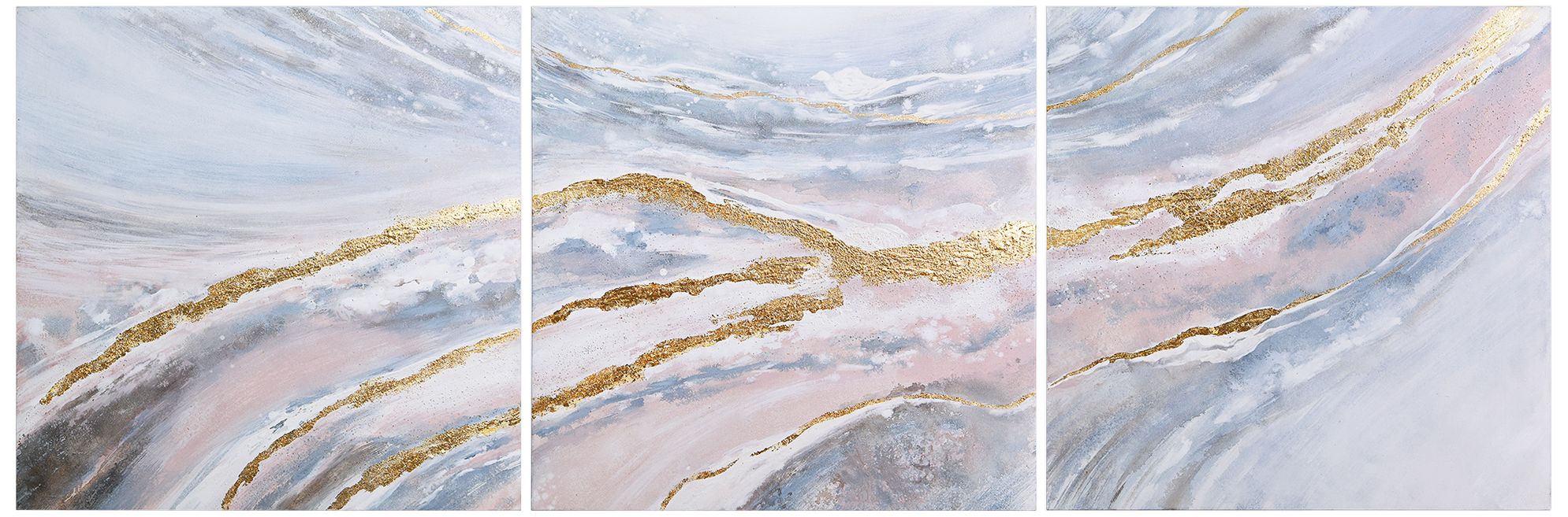 Heavens 2 32" Square Metallic 3-Piece Canvas Wall Art Set