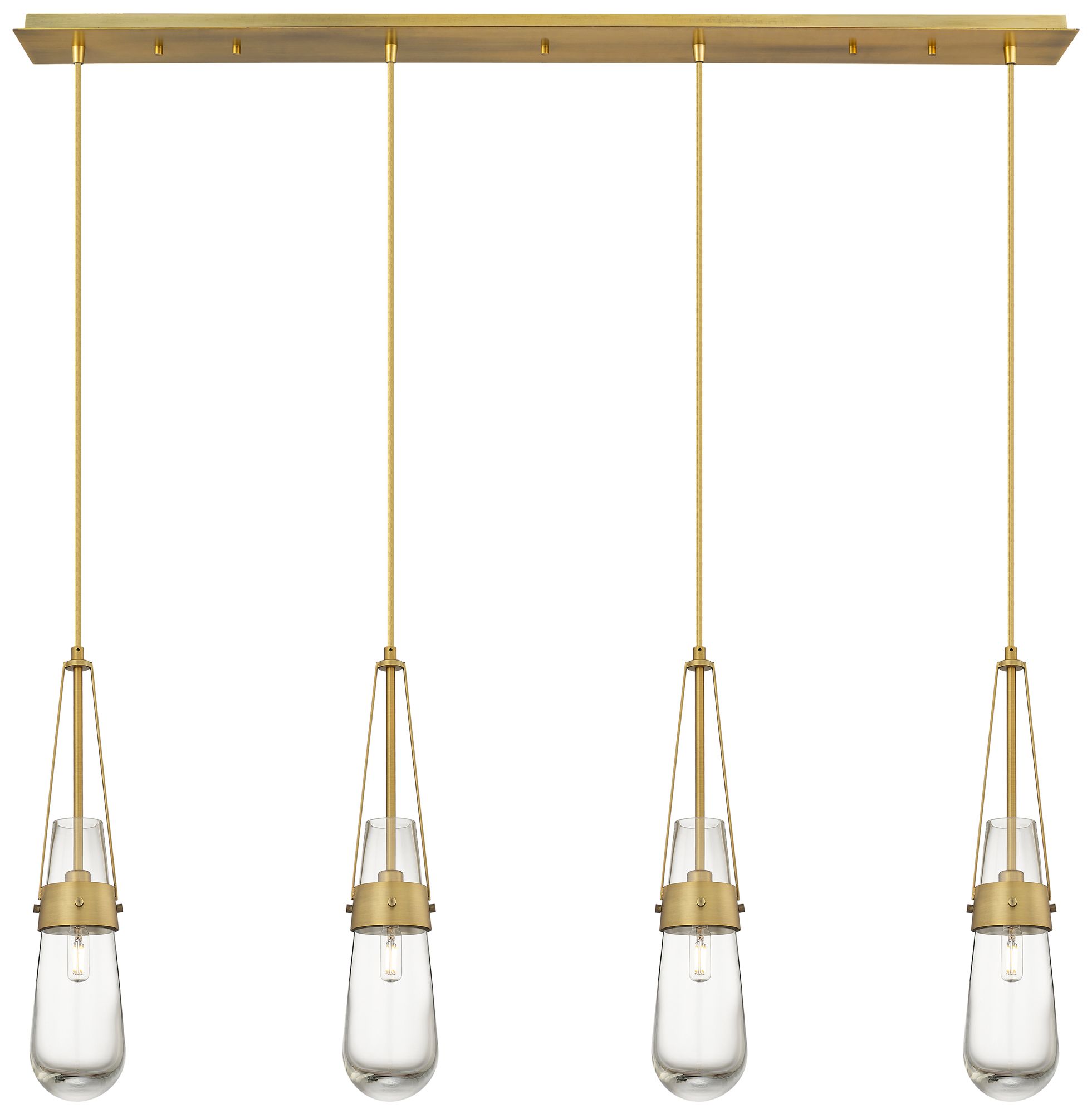 Innovations Lighting Newton Bell 15.5" Wide 3 Light Polished Nickel Multi Pendant W/ Clear In Gold