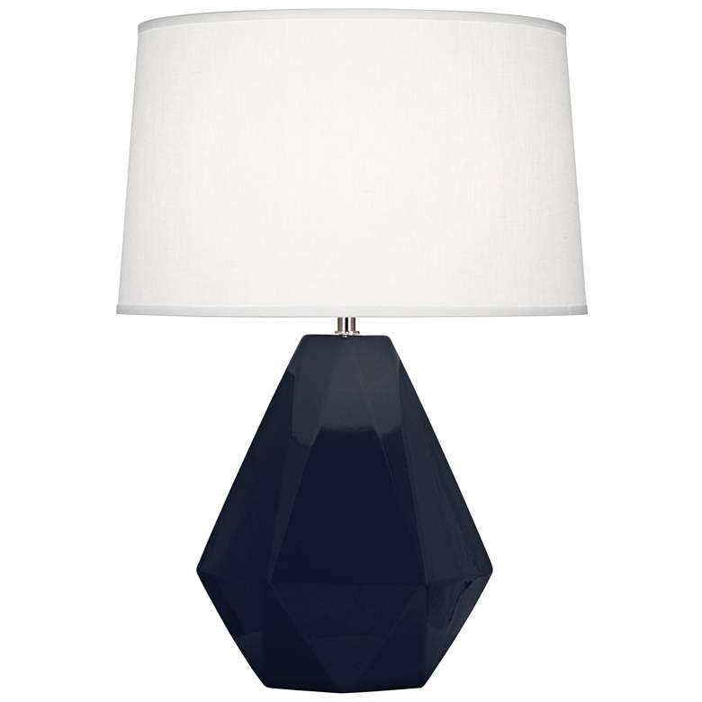 Image 1 Delta Midnight Blue Glazed Ceramic Accent Table Lamp
