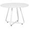 Mason 43" Wide High Gloss White Round Modern Dining Table