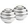 Bainbridge 4" High White and Silver Candle Holders Set