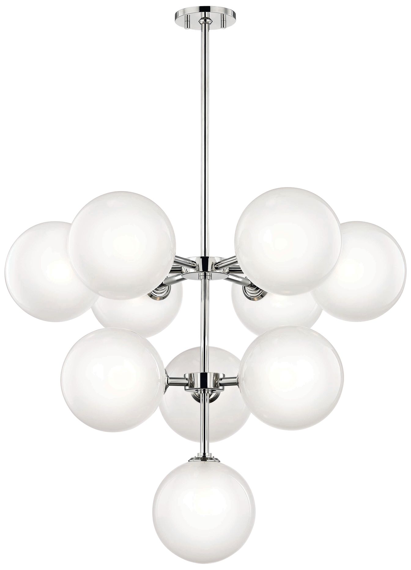 Ashleigh 29 3/4"W Polished Nickel 10-Light LED Chandelier