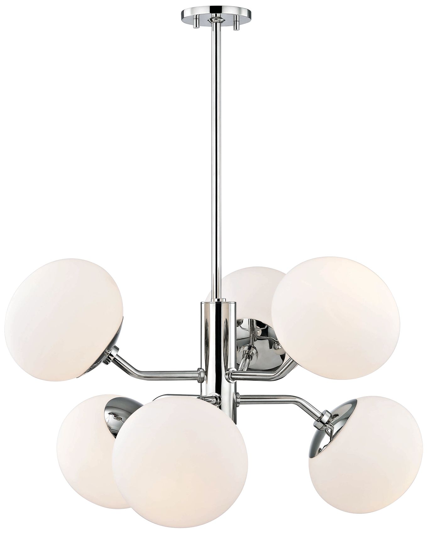 Mitzi Estee 28" Wide Polished Nickel 6-Light Chandelier